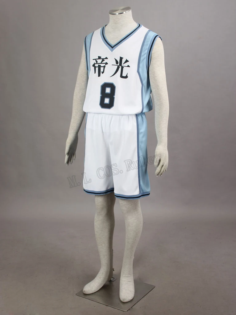 Полный костюм Школьная Униформа-костюм для косплея Kuroko no Basuke Kise Ryota NO.8 Спортивная