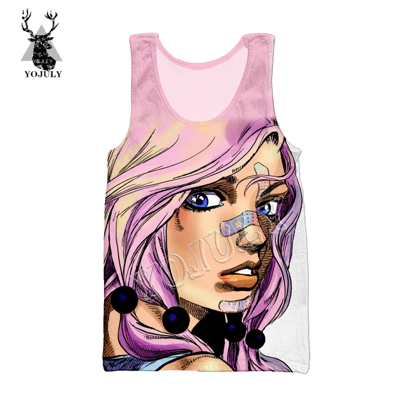8 YOJULY Summer Unisex sleeveless shirts 3D Print Anime JoJo Bizarre Adventure Men Vest Women Casual Funny Tops Clothing Ve23 - Цвет: 8