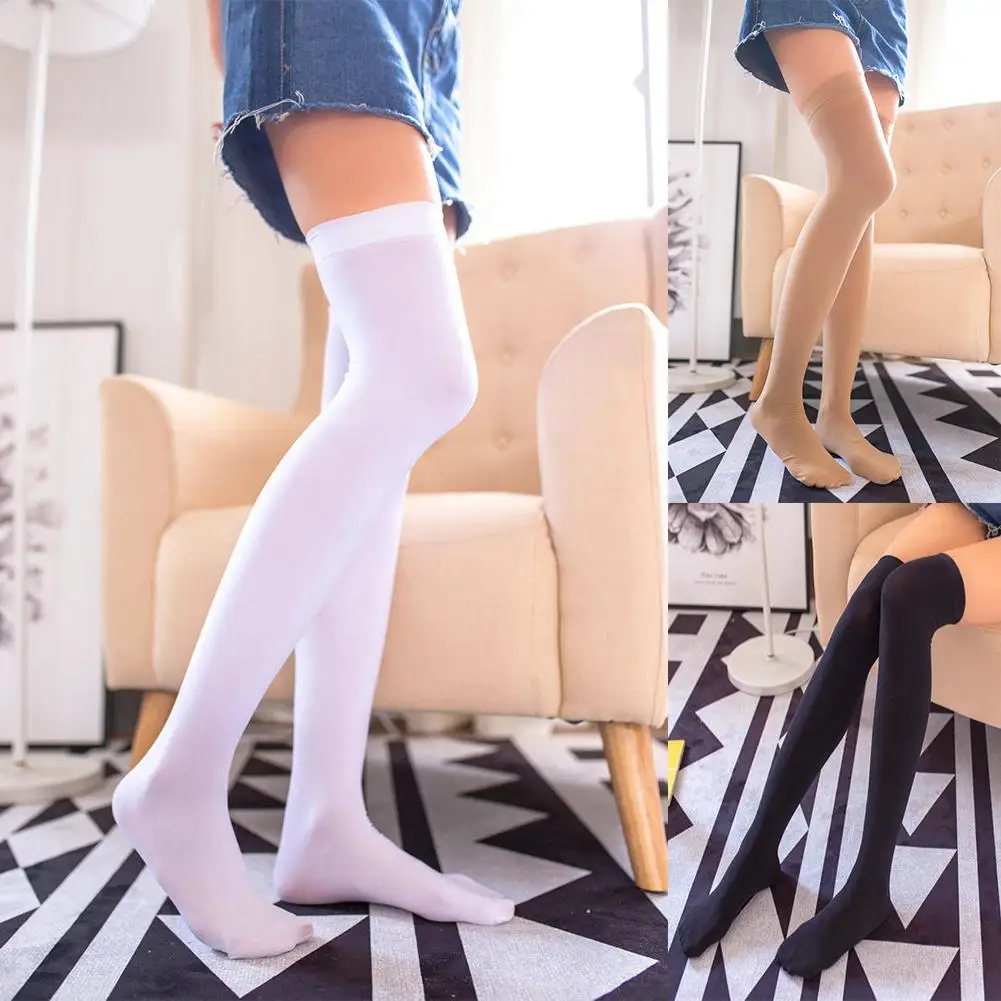 Yfashion женские 120D бархатные чулки выше колена однотонные устойчивые к царапинам