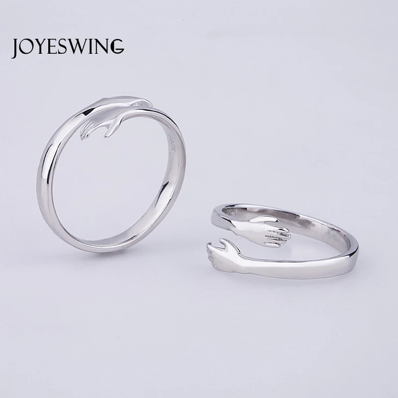 JOYESWING Fashion New Design Charms Hugging Hands Rings for Lovers' Engagement Wedding Jewelry Open Finger Women Femme | Украшения и