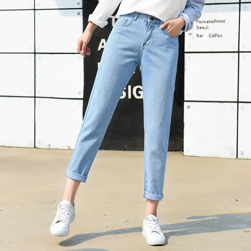 Высококачественные штаны шаровары винтажные джинсы с высокой талией новинка 2019