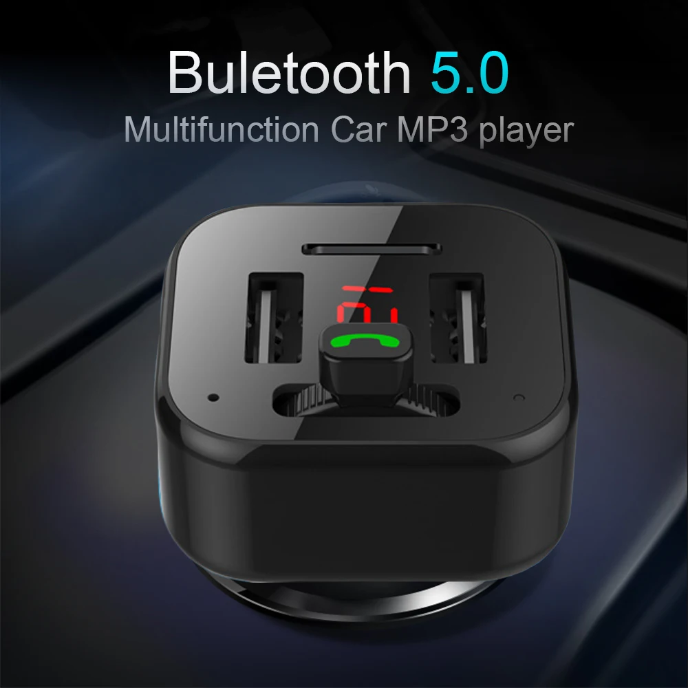 Подключение 2 телефонов Bluetooth 5 0 fm-передатчик беспроводной автомобильный
