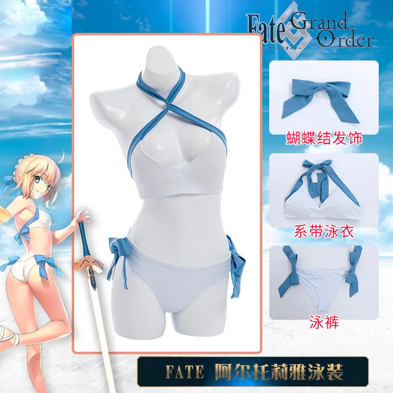 Аниме Fate/stay night Arutoria Pendoragon cosplay сексуальный комплект купальников женский открытый
