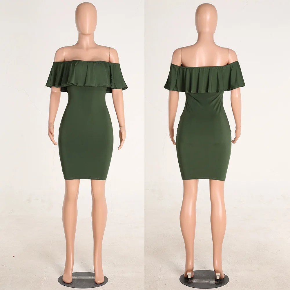 VIHKLC 2017 Женщин Dress лето Bodycon Платья Плюс Размер Chic Элегантный с плеча Вечернее