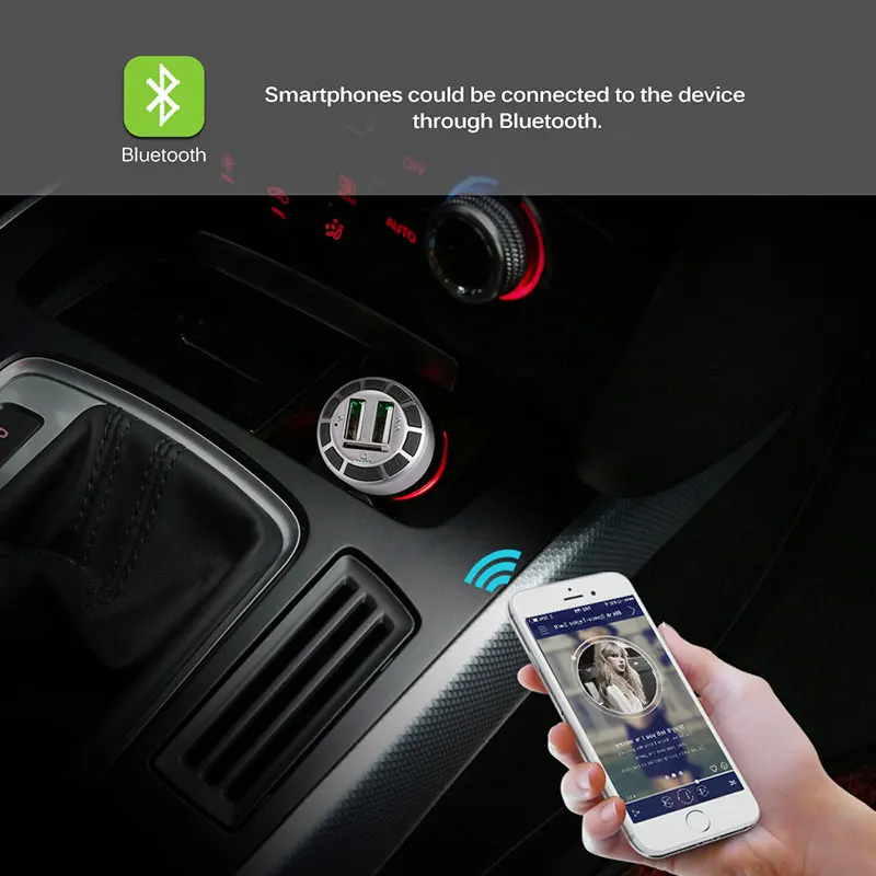 Автомобильный FM трансмиттер Onever Bluetooth MP3 плеер модулятор 3 1 А двойное зарядное