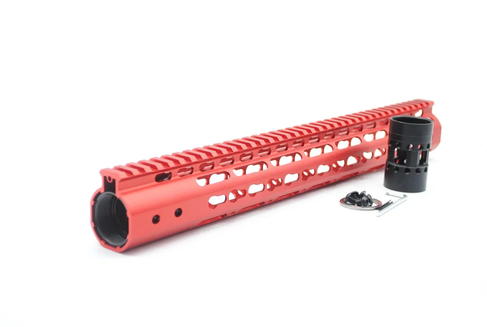 Ar15 аксессуары красный 15 дюймов ультра легкий тонкий Keymod Handguard Picatinny Rail Free Float System