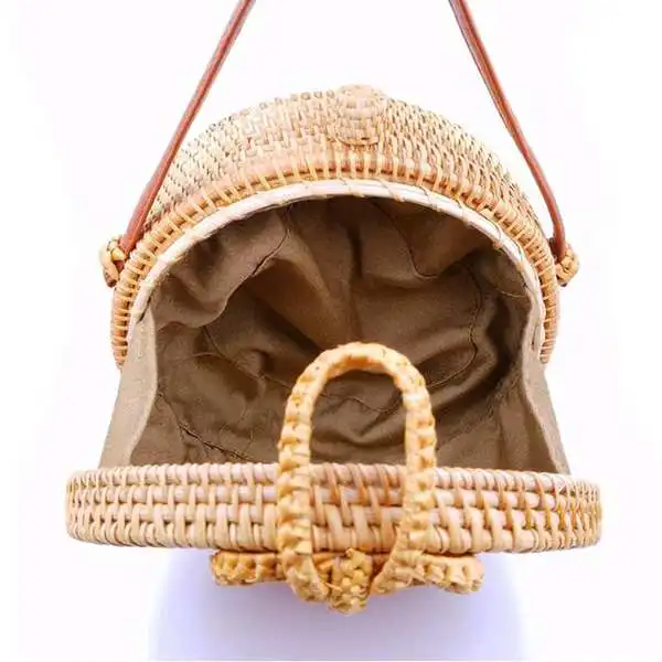 Круглые соломенные сумки, женская летняя сумка из ротанга, ручная работа, тканая пляжная сумка через плечо, круглая богемная сумка, БАЛИЙСКАЯ Самая низкая цена L31