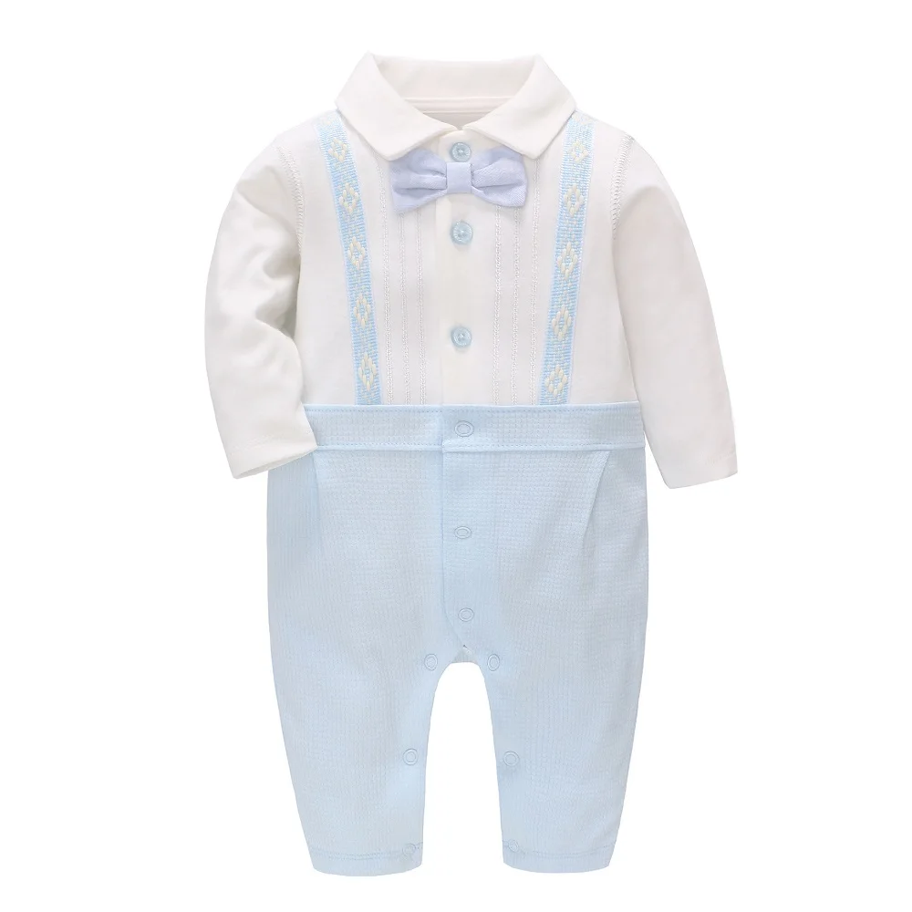 

Vlinder Baby boy Clothes baby rompers New born clothes Spring Autumn Blue Gentlemen Rompers Pure cotton infant clothes 3M~24M