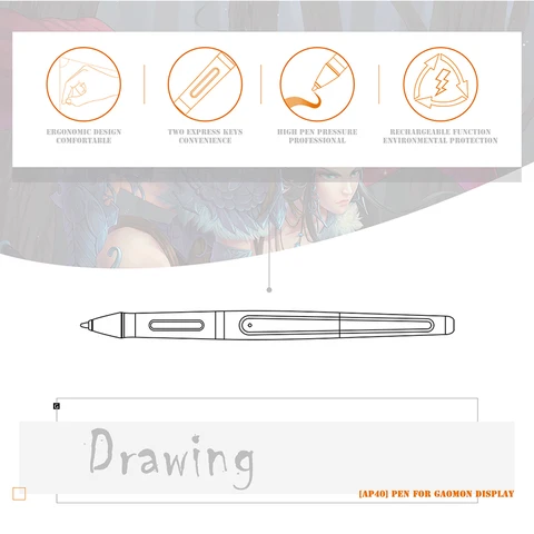 GAOMON ArtPaint AP40 стилус для PD1560