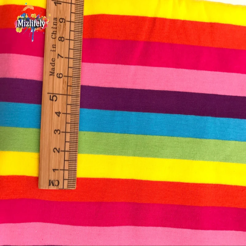 Немецкий дизайн ткань Лайкра Хлопок четыре способа растягивания в полоску небо