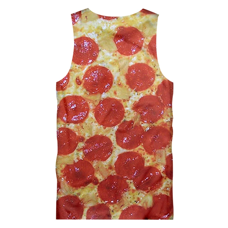 CJLM Unisex Shirt Jerseys Summer Fashion Men 3d Amazing Print Pepperoni Pizza Tank Top Homme Hip Hop Vestido Sleeveless Vest 5XL | Мужская