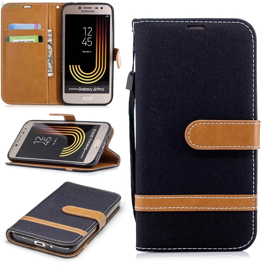 Case For Samsung galaxy J2 Pro 2018 P Denim Mixed Colors PU Leather Wallet Phone Cases Cover | Мобильные телефоны и