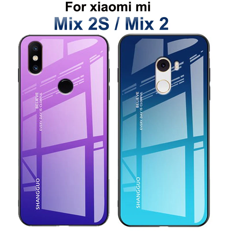 Корпус для xiaomi mi x 2 s mi x2s случае телефон Обложка градиент закалённое Защитное стекло для xiaomi mi x 2 mi x2 крышка shell