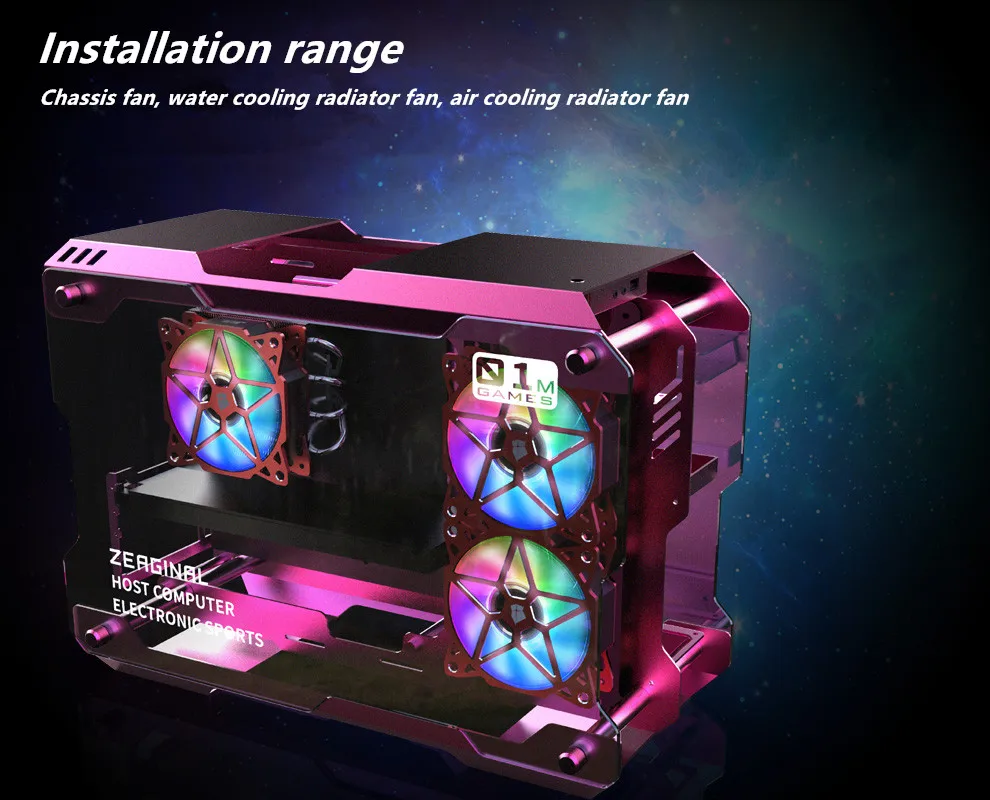 ZEAGINAL RGB вентилятор Mobo AURA Синхронизация для ПК корпус 5 в D Полный алюминиевый сплав