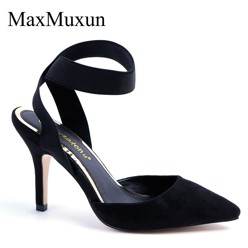 MaxMuxun/Очаровательные туфли лодочки на высоком каблуке с ремешком щиколотке