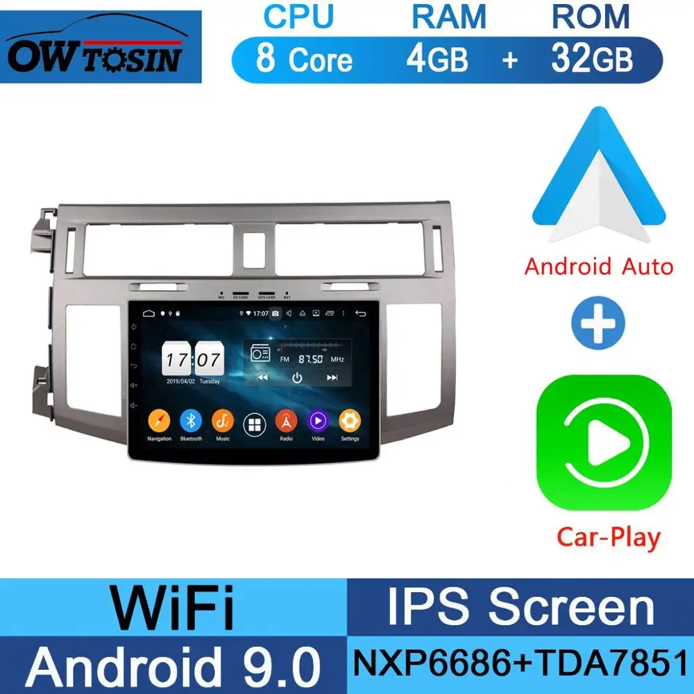" ips 8 Core 4G Оперативная память 64G Встроенная память Android 9,0 автомобиль dvd-радио GPS для Toyota Avalon 2005 2006 2007 2008 2009 2010 DSP CarPlay попугай BT - Цвет: 32G CarPlay Android