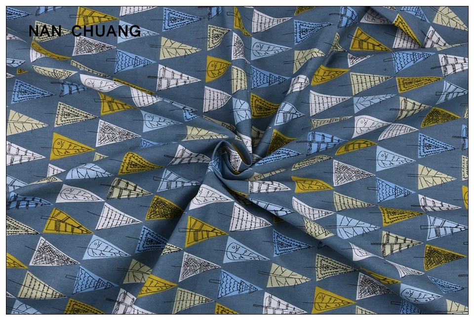Nanchuang, 7 шт./лот, синяя саржевая хлопковая ткань, Лоскутная Ткань для рукоделия, швейная ткань ручной работы, материалы для детей 20x25 см