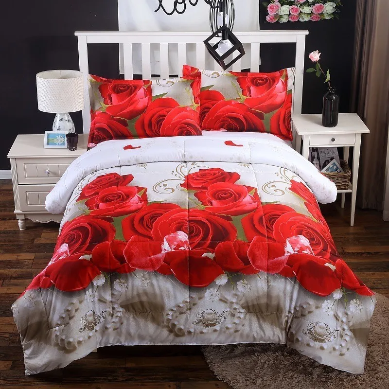 MX Red Rose Quilt 3D летнее одеяло, кондиционер, тонкое одеяло, покрывало для кровати, Розовая Лилия, покрывало с цветами, домашний текстиль для кровати, Лидер продаж - Цвет: MX Red Rose Quilt