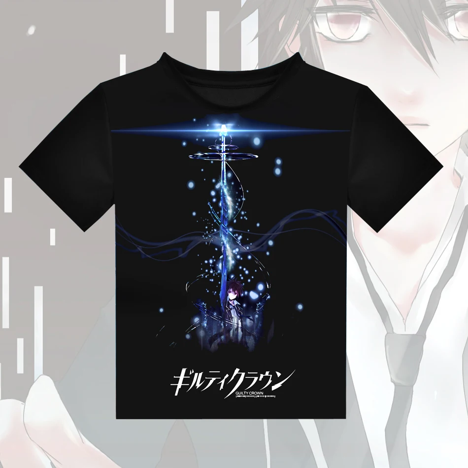 Guilty Crown Yuzuriha Inori футболка Косплей Аниме shu ouma Мужская хлопок с коротким рукавом