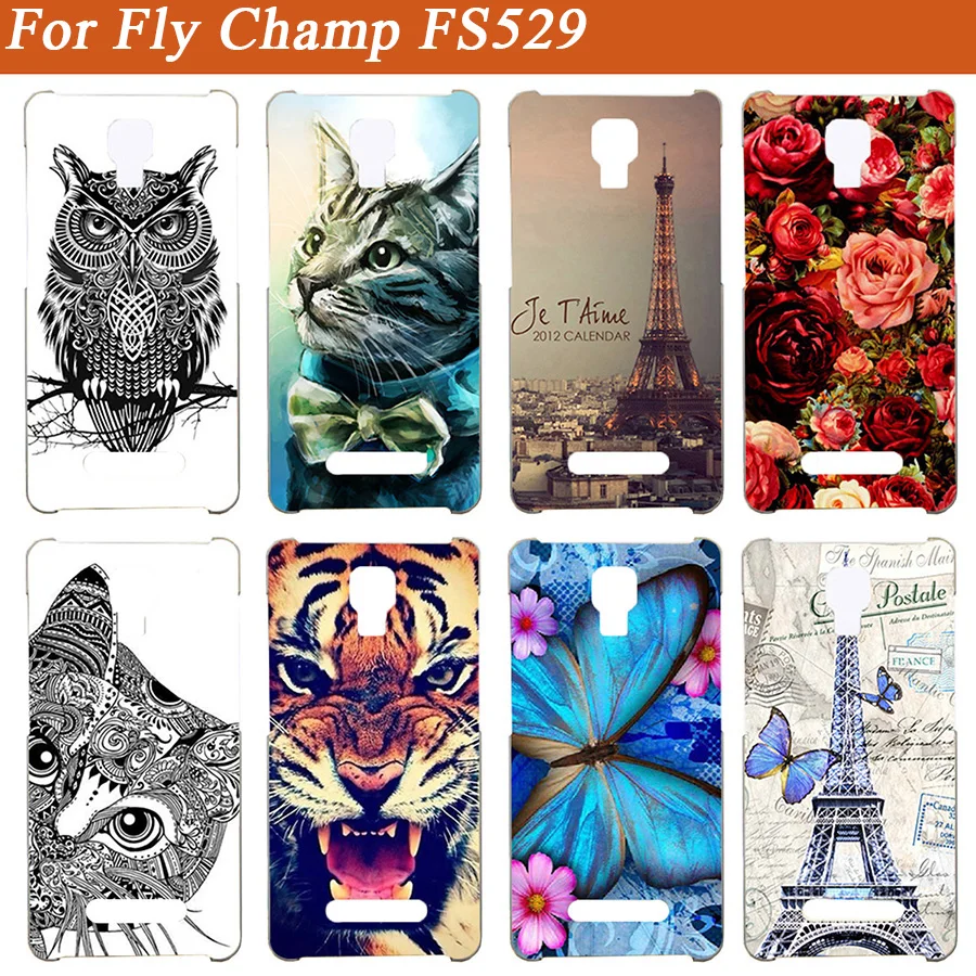 Мягкий чехол из ТПУ для Fly Champ FS529 s силиконовый С Рисунком Тигра совы | Бамперы -32957679304