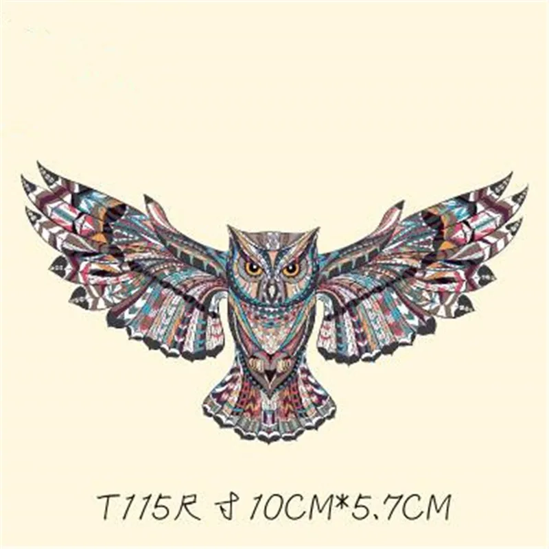 

Clothes printed animal patch deal with it owl bird pattern Heat transfer printing Iron on patches for clothing Diy design logo