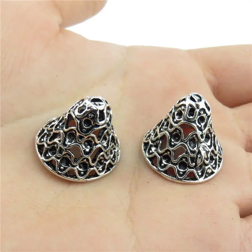 Y21206 12pcs/lot Vintage Silver Jewelry Craft Tassel Ends Cap Fit Drop Earring Making | Украшения и аксессуары