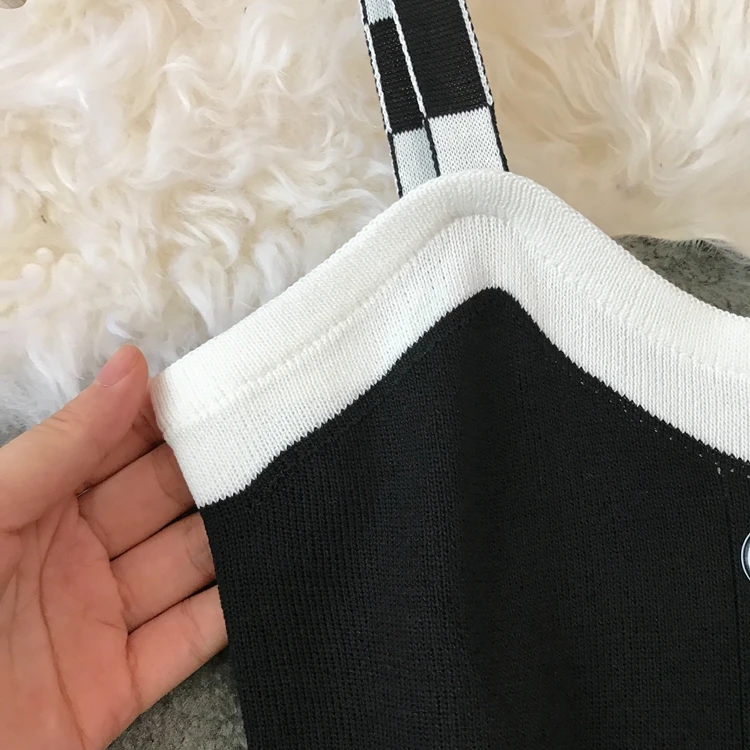 ALPHALMODA вязаное платье на подтяжках однобортное с высокой талией приталенное ТРАПЕЦИЕВИДНОЕ шикарное короткое летнее вязаное платье Сарафан для женщин