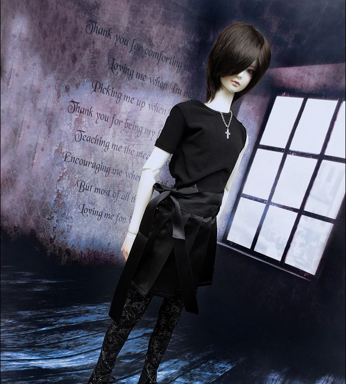 

T02-X579 Blyth Doll clothes 1/3 1/4 bjd 1/6 dolls Accessories Black half sleeve t-shirt 1pcs