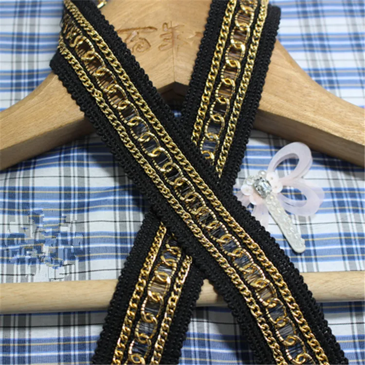 

clothes accessories diy handmade sewing lace gold chain lace trim for decoration 3cm width