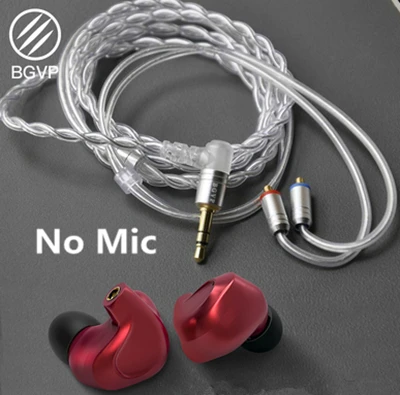 no Mic-red BGVP DMG HIFI наушники 2DD+ 4BA гибридные IEM технологии в уши с MMCX сменный кабель дизайн корпус из алюминиевого сплава - Цвет: no Mic-red