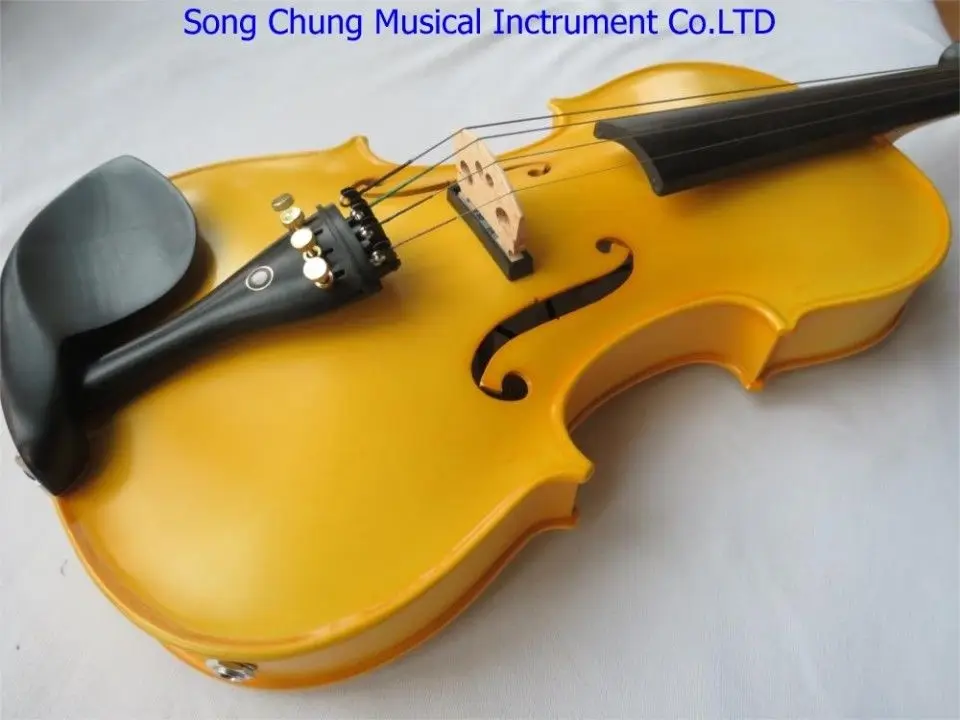 

solid wood Yellow colors electric & acoustic violin 4/4 #7974