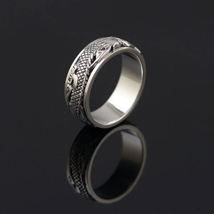 FNJ 925 Серебряное кольцо с головой дракона, новая мода, настоящее Серебро S925 пробы, тайское серебро, кольца для женщин и мужчин, ювелирные изделия, размер США 7-11,5