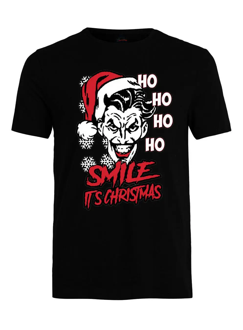 Забавная футболка с круглым вырезом Joker HO Smile it's Christmas|Мужские футболки| |