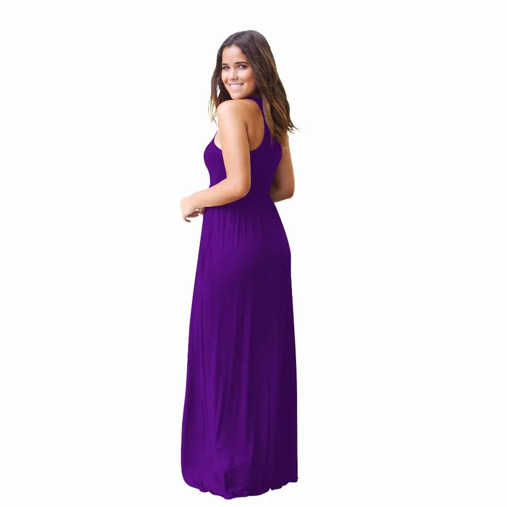 Women's New Dress Summer Bohemian Casual Vest Loose Pocket Solid Sleeveless Female vestidos de festa WHOLESALE | Женская одежда