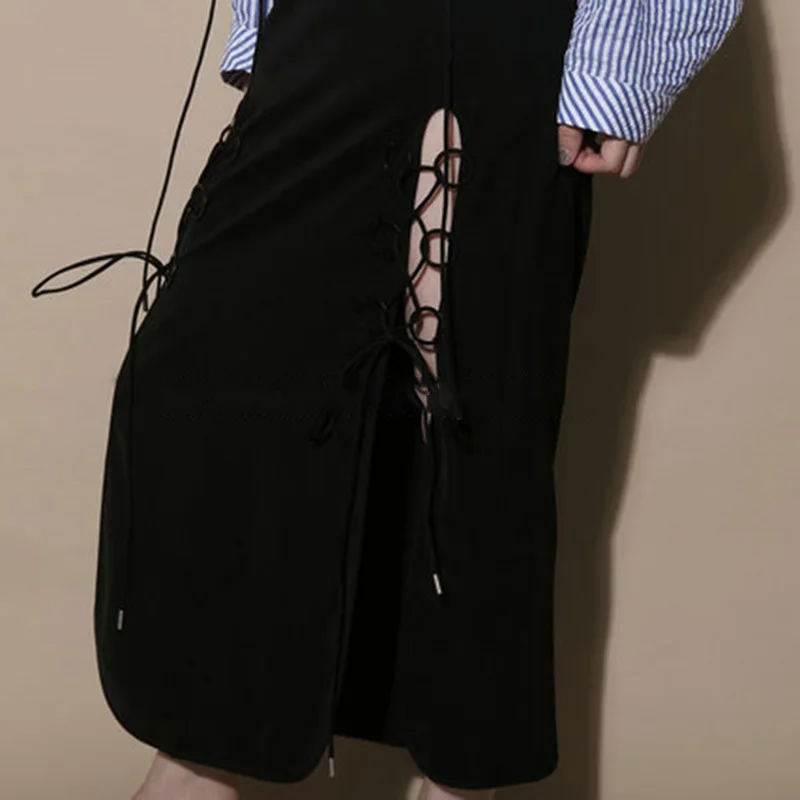 TWOTWINSTYLE 2019 осенний винтажный Женский комплект из двух предметов рубашка в полоску