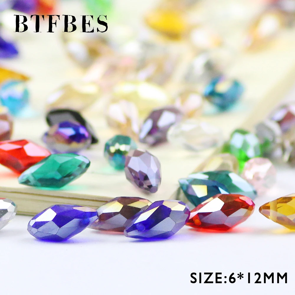 BTFBES 6*12 мм подвеска Briolette Капля воды Австрийский Хрустальный Бисер 50 шт.