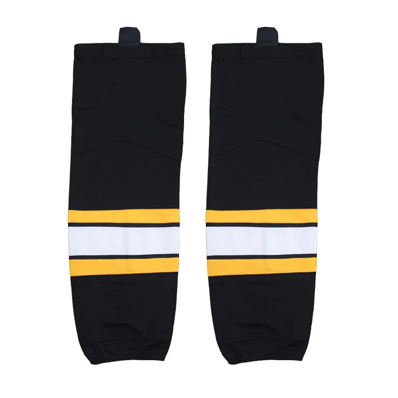 Специальные носки для хоккея. Хоккейные гетры для БЕНДИ. Гамаши хоккейные черные с красной полосой Hockey Style. Носки w Max Hockey, 1 пара.