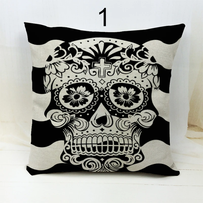 Calavera mexicana хлопковые недорогие Чехлы для подушек с 3D принтом черепа декор на