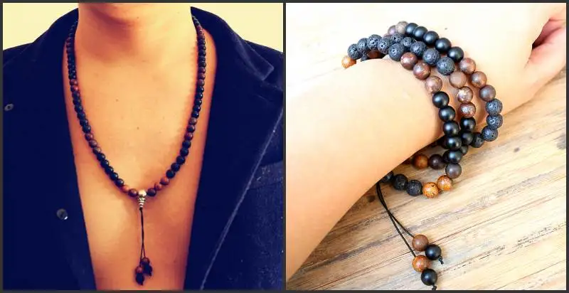 Ожерелье с бусинами из Натурального Коричневого камня 8 мм|designer jewelry|fashion jewelryjewelry