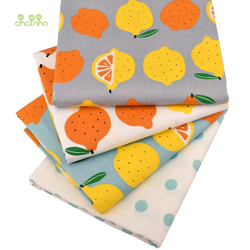 Chainho саржевая хлопчатобумажная ткань с принтом лимонов и фруктов сделай сам