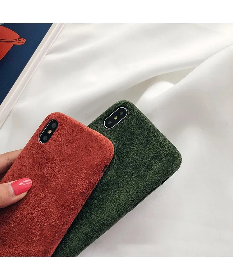 Gimfun зимний однотонный вельветовый тканевый чехол для телефона для Iphone 11 Pro Xs Max XR 7 6s 8 Plus Coque задняя крышка тканевый Мягкий ТПУ чехол