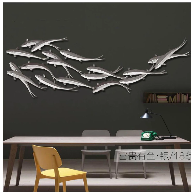 9 шт. Роскошные тисненые 3D наклейки на стену рыбы поделки из смолы украшение