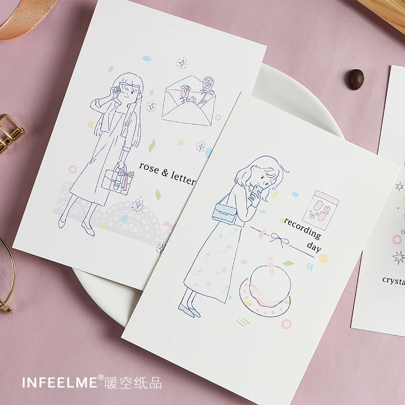 Infeel. me Сладкая солевая открытка Закладка поздравительная открытка Письмо бумага 1 лот = 1 упаковка = 30 шт