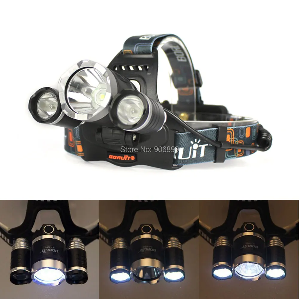3 светодиодные фары супер Мощность 5000lm CREE xm l T6 LED оранжевый La мотоцикл Фары для