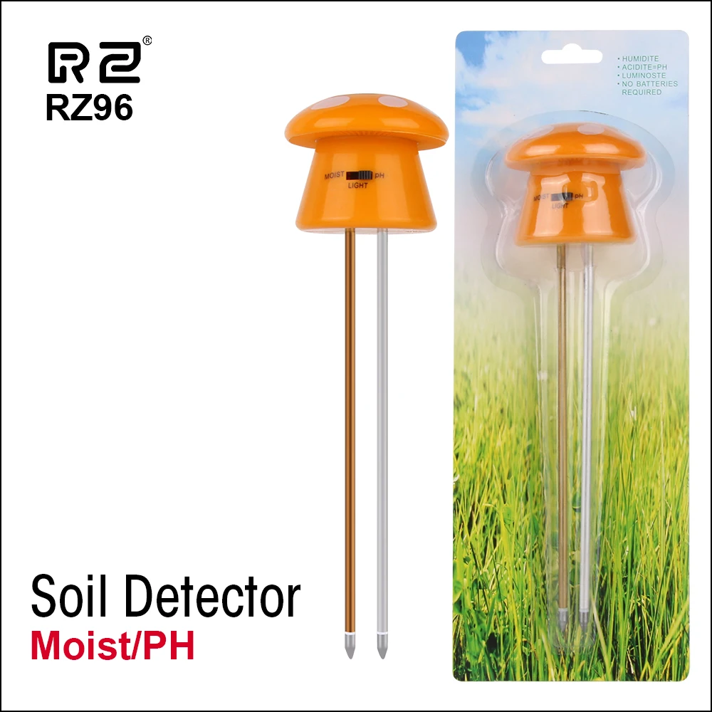 

RZ Mini Soil PH Moisture Humidity Measuring PH Meter Soil Moisture Monitor Hygrometer Gardening Plant Farming Moisture Tester