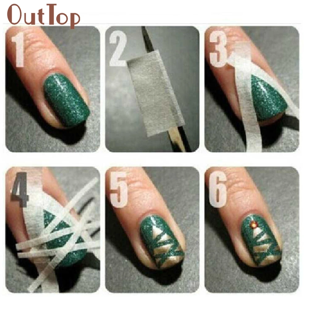 OutTop 17 м * 0 5 см французский стиль маникюр ногтей советы креативные гвозди лента с