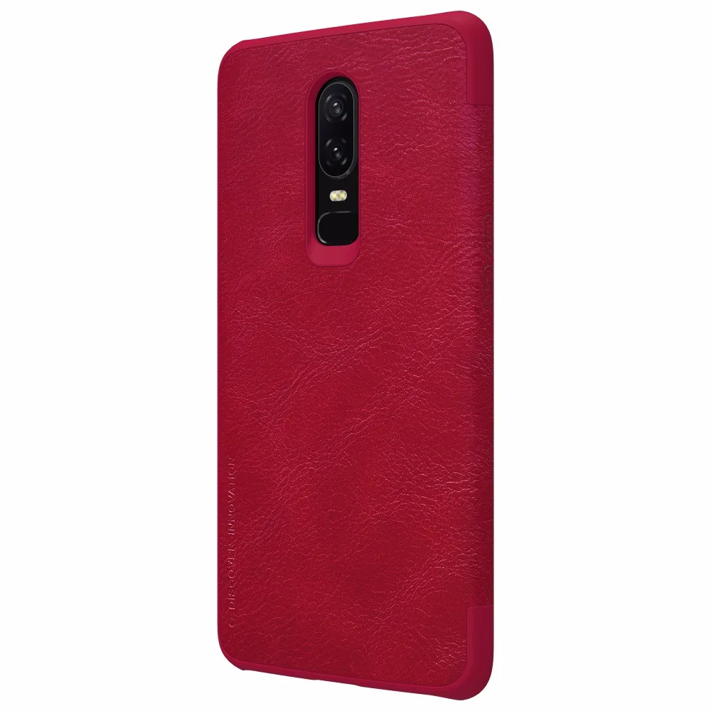 Nillkin for One plus 6 Case Qin PU Leather Filp Cover Wallet Phone Bag For Oneplus smart sleep wake up | Мобильные телефоны и