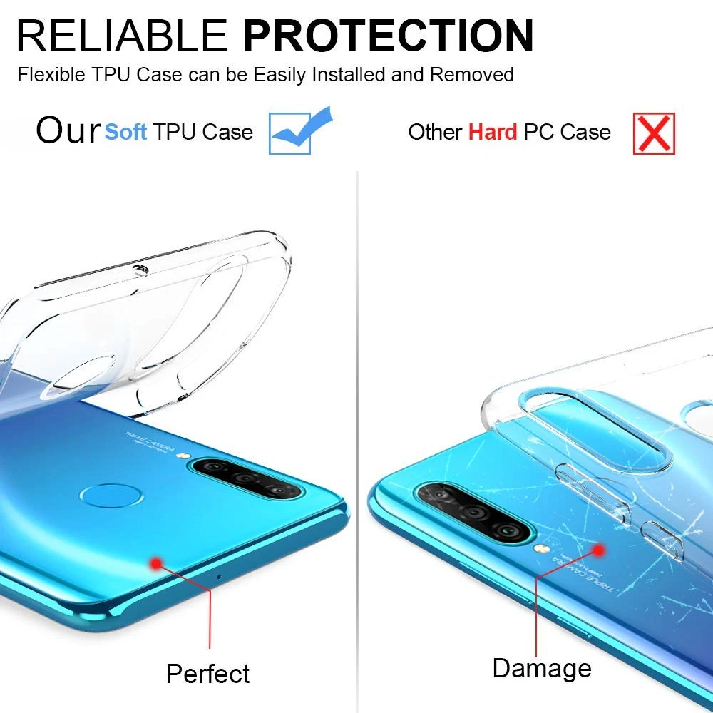 Ultra Slim Clear Transparent Soft Flexible Silicone TPU Phone Case Cover For Huawei P30 Lite Pro P30Pro P30Lite Back Cases Coque |