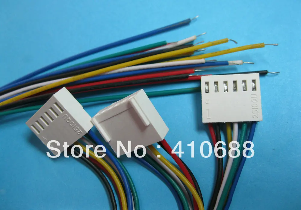 100 шт 2510 шаг 2 54 мм 6 контактный разъем с 26AWG 300 кабель|connector block|pin 3dconnector clip |