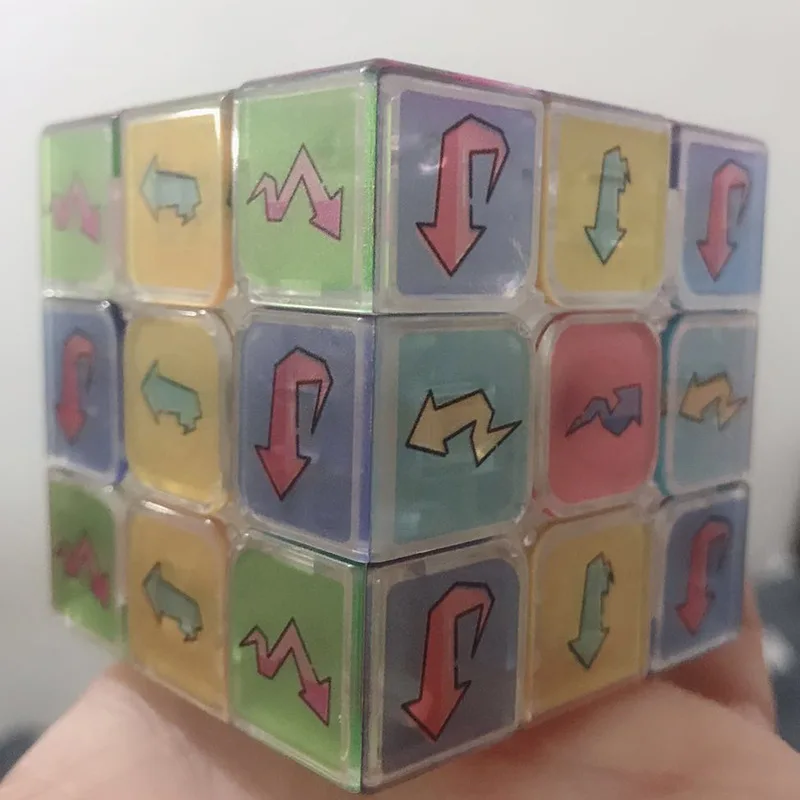 Прозрачный магический куб 3x3x3 стрелка печати 5,6 см головоломка на Скорость Куб обучающий игрушки для детей подарок